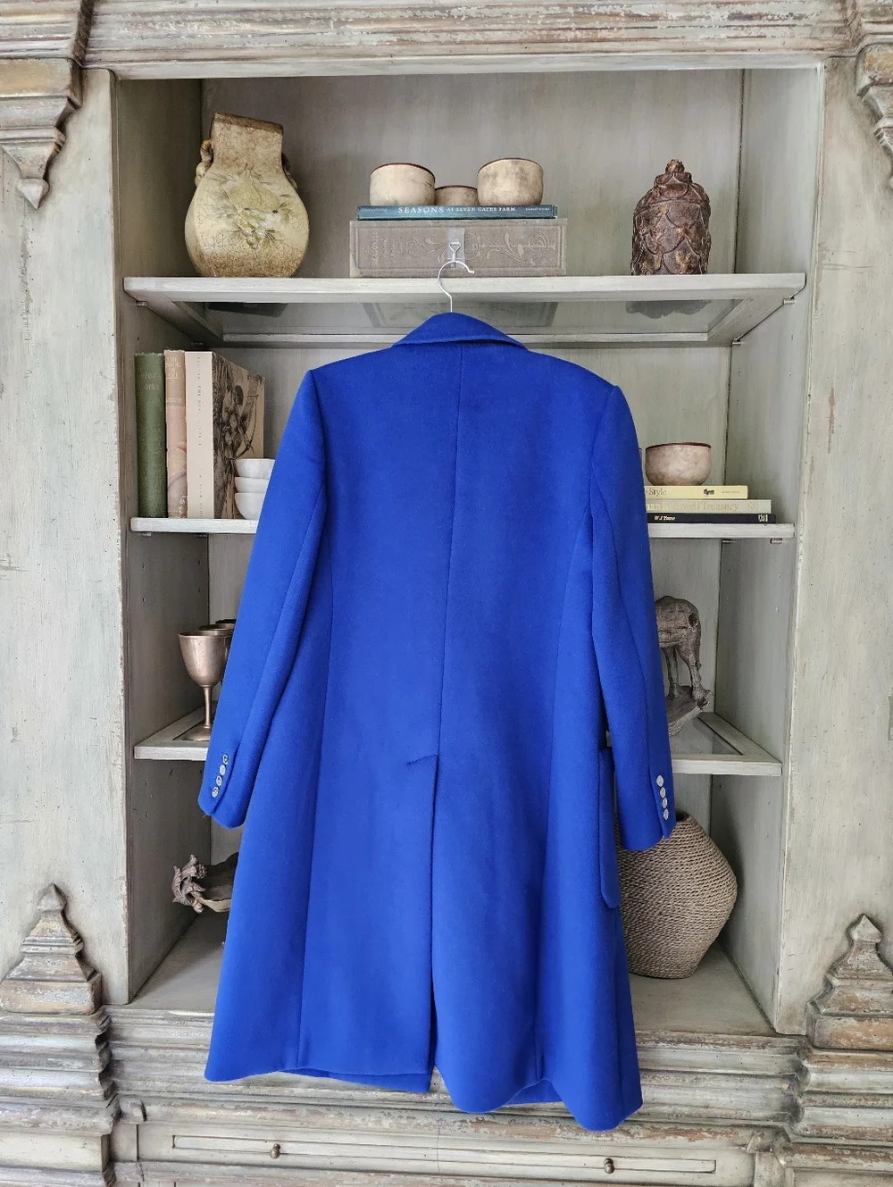 Michael Kors Wool Blend Royal Blue Officers Coat